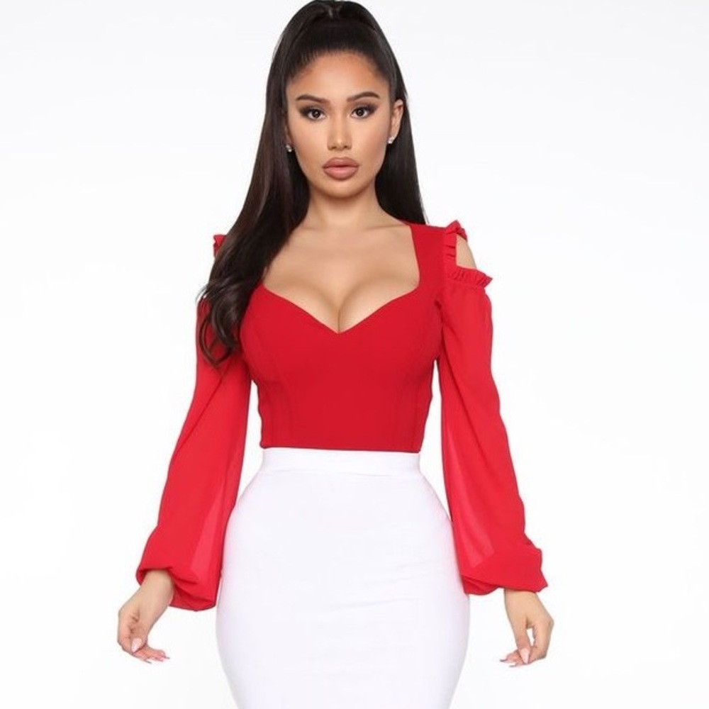 Fashion Nova Red blouse ❤️ - Picture 1 of 6